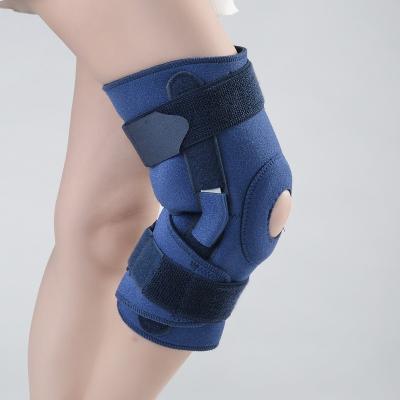 China Durable Blue Medical Knee Brace Adjustable Knee Brace With Side Stabilizers for sale