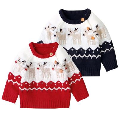 China New Year Christmas Baby Boys Sweater Kids Clothes Cartoon Pattern Long Sleeve Autumn Winter Baby Girls Boys Sweater for sale