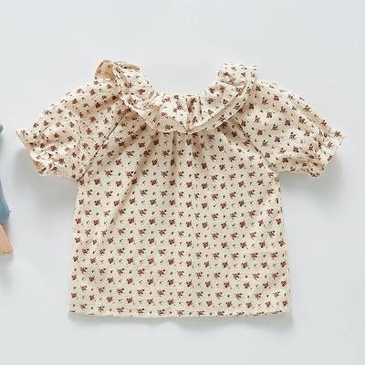 China Newborn Baby Girl Spring Sleeve Newborn Baby Anti-pilling Shirt Clothes Baby Infant Floral Soft Short Cute Summer for sale