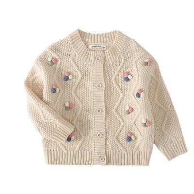 China Cardigan baby kids girls coat Autumn Winter Baby Girls Long cardigan sleeve print knit children's cardigan coat clothes for sale