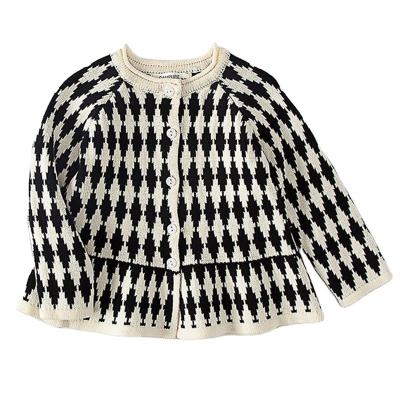 China Babies Autumn Winter Long Sleeve Knitted Children's Cardigan Sweater Girls Cardigan Outwear Coat Toddler Boys Kids Rhombus Cardigan for sale