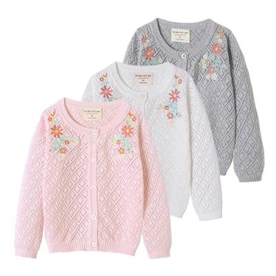 China Baby Kids Coat Summer Long Sleeve Embroider Hollow Out Cardigan Coat Baby Kids Girls Knit Cardigan Coat Children's Clothes for sale