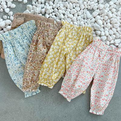 China Breathable Infant Baby Girls Clothes Suit Sleeveless Knitted Tops+Cotton Printed Pants Summer Toddler Baby Girls Clothing Set for sale