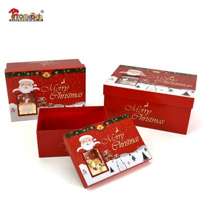 China 2021 Recyclable Newest Popular Design Led Light Window Christmas Gift Boxes Set With Lids for sale