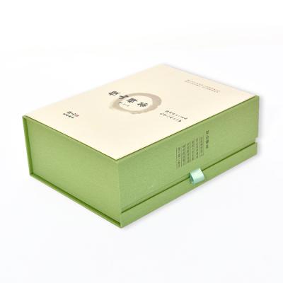 China 2021 Custom Cardboard Tea Package Paper Gift Box Handmade Custom Logo Green Box for sale