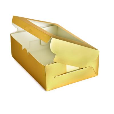 China Recycled Materials 2021 Wholesale Custom Blue Cute Flip Cake Boxes Used To Hold Food Gold Box for sale