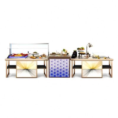 China Restaurant Supplies Modern Desgin Luminous Induction Buffet Chafing Dish Food Warmer Colorful Led Station for sale