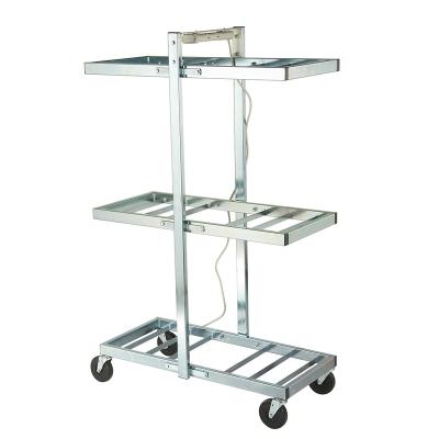 China Desgin Modern Hot Selling Rectangular Stainless Steel Tube Frame Food Warmer Cart for sale