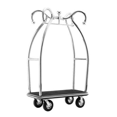 China Modern Fashion Design Four Wheels Hand Luggage Trolley Hotel Lobby Luggage Cart for sale