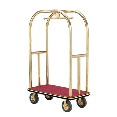 China Modern High Quality Hotel Lobby Sliver Luggage Trolley Cart Town Crier Antiseptic Trolley for sale