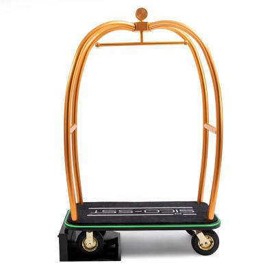 China Modern High Quality Hotel Luggage Carrier Trolley Gold Town Crier Hotel Trolley for sale