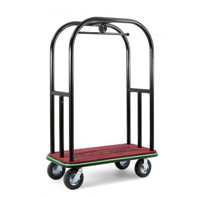 China Modern Hotel Furniture Stainless Steel Town Crier Trolley Town Crier Luggage Cart for sale