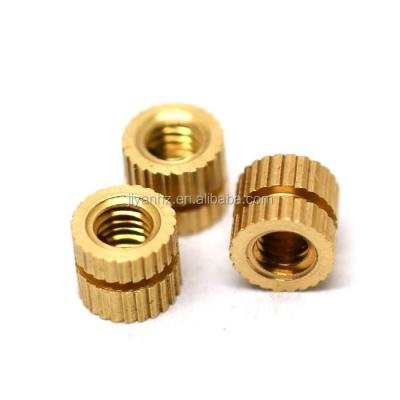 China Heavy Industry Customized Automatic Lathe CNC Parts M3 M5 Metal Brass Knurled Thread Insert Machining Brass Nut for sale