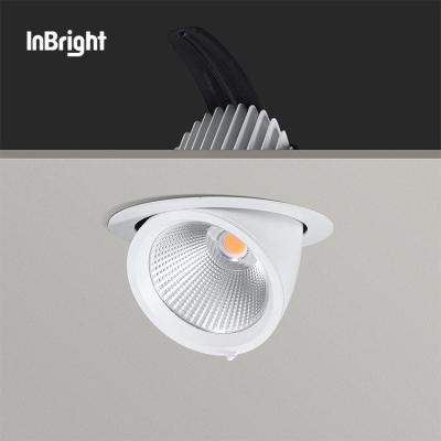 China 10w 15w 25w 30w 40w 50w 350 Degree Embedded Gimbal Movable COB LED Down Light Adjustable Banana Shape LED Downlight for sale