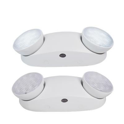 China Hospital High Brightness Indoor Supermarket ABS Rechargeable Double Heads Led Emergency Light for sale