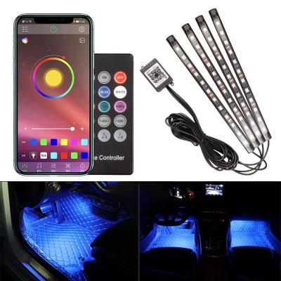 China Plastic smd 5050 music APP remote control music cigar lighter 12V RGB USB 5V sensor car sound underglow led strip light underbody decoration for sale