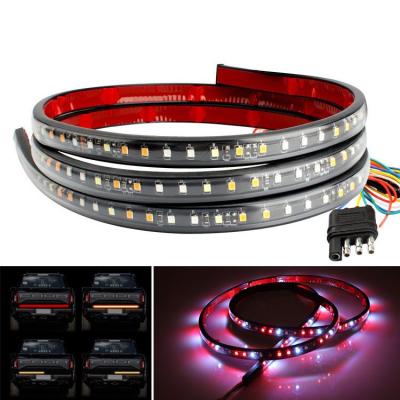 China 3 Colors Car Truck LED Strip Decoration Light Guide Plastic Waterproof Overflowing Working Brake Strip Light For Jeep Pickup SUV for sale