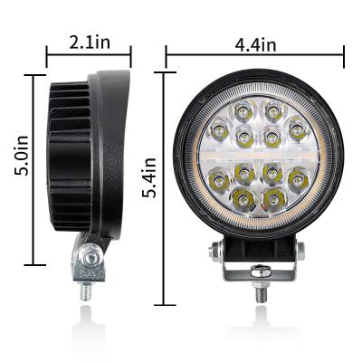 China 2022 4 Inch 56W Led Circular Beam Lamp 12V24V With Amber DRL Universal for sale