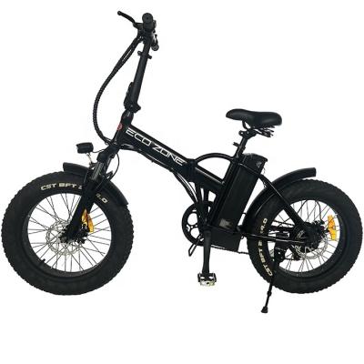 China Factory Price Low Price Fat Tire 20 Inch Portable Folding Electric Bike Aluminum Alloy Black Color for sale