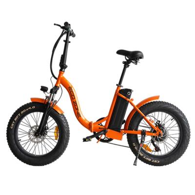 China Standard hot sale 20inch fat tire orange frame folding mini ebike fat tire electric bike for sale