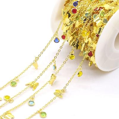 China And High Quality New Fashion Design Cheap Butterfly Shape 18K Gold Plated Brass Bead Chain Roll for sale