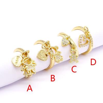 China Lovely Fashion Charms Boys and Girls Jewelry Gold Color Plated Open Ring For Gifts for sale