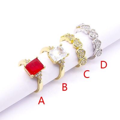 China Hot Sale Fashion Jewelry Classic Design Brass Gold Color Ring For Women for sale