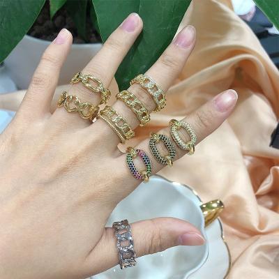 China TRENDY Fashion Ring Women 18K Gold Ring Ladies Jewelry Charms For Bracelet Making for sale