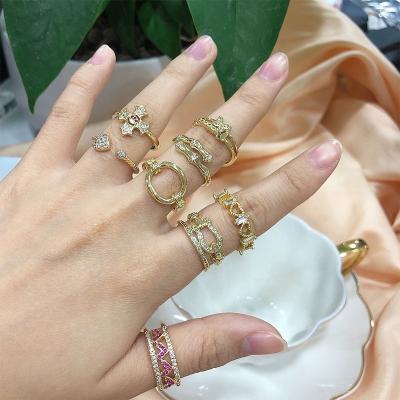 China Latest Design Jewelry Ring Womens 18K Gold Fashion Ring TRENDY Jewelry Women for sale