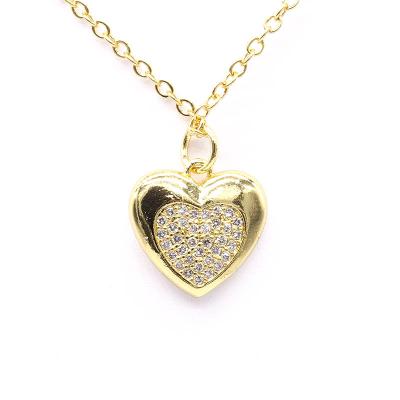 China Romantic 18K Crystal Heart Shape Pendant Jewelry Necklace With Chain for sale