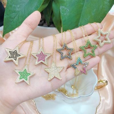 China TRENDY Good sale chain necklace jewelry 18k gold plated personalized necklace star for sale