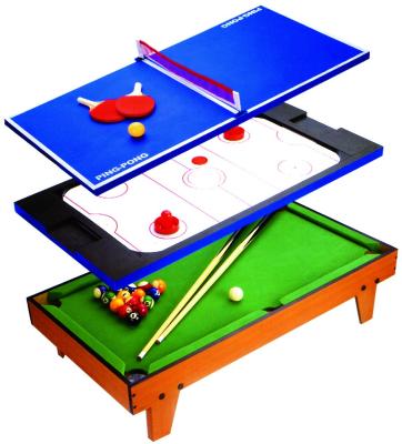 China Play 3 in 1 Multi Ping Pong and Mini Sports Air Hockey and Pool Game Table for sale