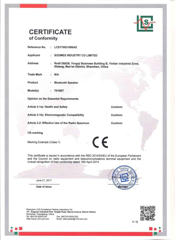 CE - Shenzhen Creasun Technology Co., Limited