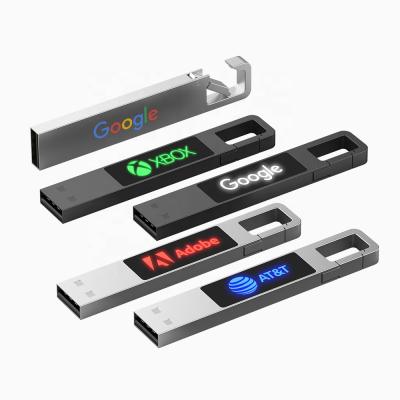 China Brand Marketing& Factory Wholesale Promotion U43 Metal Light Up USB Red Blue Green White LED Stick Flash Drives For Amazon Best Seller for sale