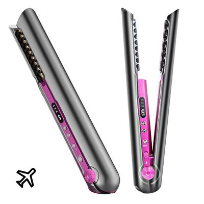 China Safety Private Label Cordless Hair Straightener 2 Cordless Fill In 1 Hair Straightener And Curler for sale