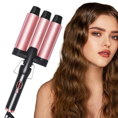 China TikTok Adjustable Heat Curling Iron 3 Barrel Wave Hair Curlers 3 Barrel Adjustable Settings for sale