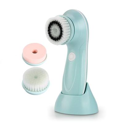 China Factory OEM DEEP CLEANING 3 in 1 Rechargeable Facial Skin Massager Silicone Face Brush Silicone Cleansing Machine for sale