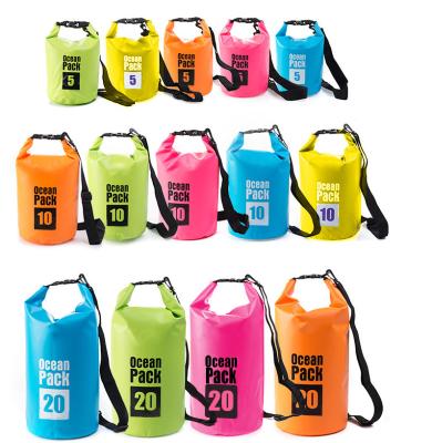 China Lightweight PVC 500D Tarpaulin Backpack Water Sport Waterproof Dry Bag With Strap for sale