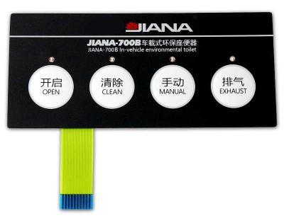 China F200 grabó en relieve el conector impermeable hecho excursionismo LED del interruptor de membrana del panel 1.0m m ZIF en venta