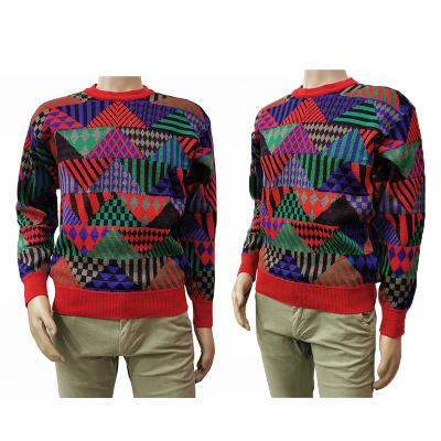 China 2021 Custom Made Anti-Wrinkle Christmas Crewneck Multicolor Mens Knitwear Themed Pullover Sweater Men for sale