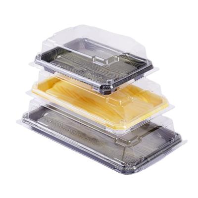 China SM1-5109NC Medium Rectangular Plastic Food Bakery Sushi Container With Dome Lid for sale