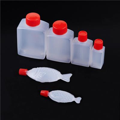 China Soy Soy Sauce Angled Shaped Plastic Bottle With Lid for sale