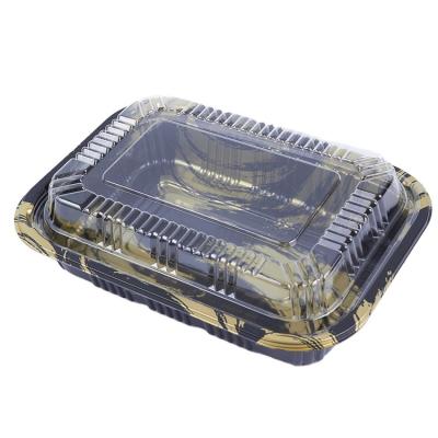 China High Quality Freshness Preservation SM-810 PS Disposable Meal Take Out Food Lunch Box , Plastic Take Out Japanese Sushi Box With Printed Film for sale