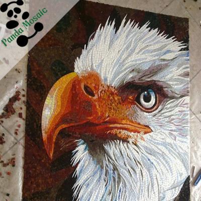 China Chinese Handmade Animal Glass Wall Art Parquet Mid Strip Pmb06 Mosaic Pattern Study Decor Mosaic Slab Mosaic Wall Art for sale