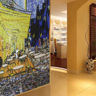 China Custom Unique Abstract Interior Parquet Design Decorative Mosaic Mural for sale