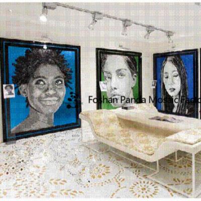 China Wall Mosaic Art African Girl Mosaic Picture of Handcut Flooring Glass Mosaic Tile Premium Wall Tile for sale