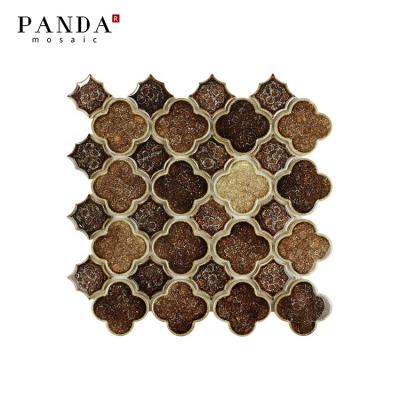 China Modern High Quality Fambe Nature Split Ice Art Mosaic Tile For Wall Living Room Glass Bathroom Compound Elegant Solemn Mosaic Tile for sale