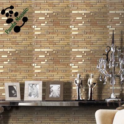 China Smj01 Parquet Home Decor Resin Mosaic Decorate Wall Strip Slab Italian Glass Mosaic for sale