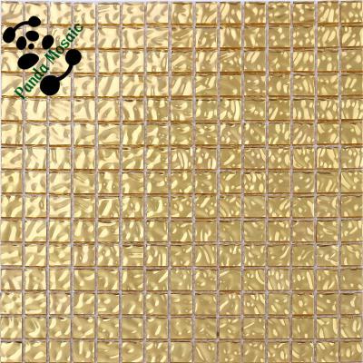 China Straight Parquet Smg11 Edge Gold Foil Mosaic Glass Wave Gold Mosaic Alkali Resistance No Fading Mosaic for sale