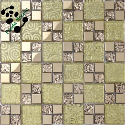 China Smj06 Handmade Parquet Wall Decorate Mussive Gold Ceramic Mosaic Slab Decorative Wall Tiles for sale